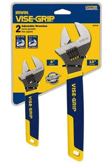 Irwin - 2 Piece, Adjustable Wrench Set - Inch System of Measurement, Chrome Vanadium Finish, Comes in Display Card - Americas Industrial Supply