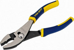 Irwin - 6" OAL, 1-1/8" Jaw Length, 1-5/32" Jaw Width, Slip Joint Pliers - 2 Positions, Serrated Jaw, Regular Nose Head, Standard Tool, Wire Cutting Shear - Americas Industrial Supply