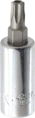 SK - 1/4" Drive, T27 Torx Bit Socket - 1-3/4" OAL, Tamper Resistant - Americas Industrial Supply