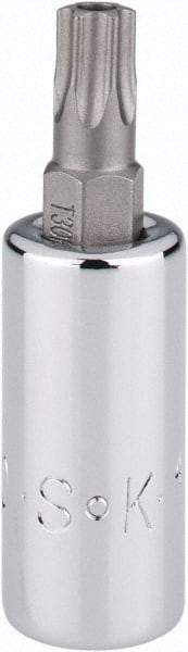 SK - 1/4" Drive, T30 Torx Bit Socket - 1-3/4" OAL, Tamper Resistant - Americas Industrial Supply