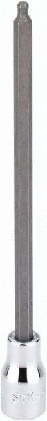 SK - 3/8" Drive, 4mm Hex Bit Socket - 6" OAL, 5" Bit Length, Long Ball End Hex Bit Socket - Americas Industrial Supply