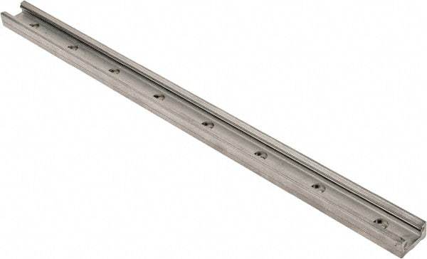 Pacific Bearing - 480mm OAL x 30mm Overall Width x 16mm Overall Height Self Lubricated Linear Guide Systems - 60mm Between Holes, 225 Lb. Capacity - Americas Industrial Supply