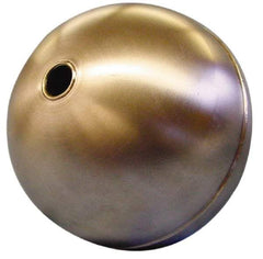 Made in USA - 7" Diam, Spherical, Tubed Through Connection, Metal Float - 1/2" Rod Thread, Stainless Steel, 400 Max psi, 20 Gauge - Americas Industrial Supply