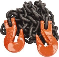 Pewag - 10' Long, 7,100 Lb Basket Capacity, 7,100 Lb Vertical Capacity, Alloy Steel Web Sling - SGG Chain Sling, 3/8" Diam Chain, Silver (Color), with 2 Grab Hooks - Americas Industrial Supply
