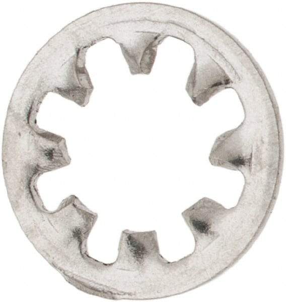 Made in USA - #8 Screw, 0.176" ID, Stainless Steel Internal Tooth Lock Washer - 0.336" OD, Uncoated, Grade 316 - Americas Industrial Supply