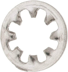 Made in USA - #8 Screw, 0.176" ID, Stainless Steel Internal Tooth Lock Washer - 0.336" OD, Uncoated, Grade 316 - Americas Industrial Supply