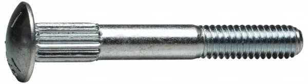 Value Collection - 3/8-16 UNC 2-1/2" Length Under Head, Ribbed Neck, Carriage Bolt - Grade 5 Steel, Zinc-Plated Clear Chromate Finish - Americas Industrial Supply