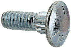 Value Collection - 1/4-20 UNC 3/4" Length Under Head, Ribbed Neck, Carriage Bolt - Grade 5 Steel, Zinc-Plated Clear Chromate Finish - Americas Industrial Supply