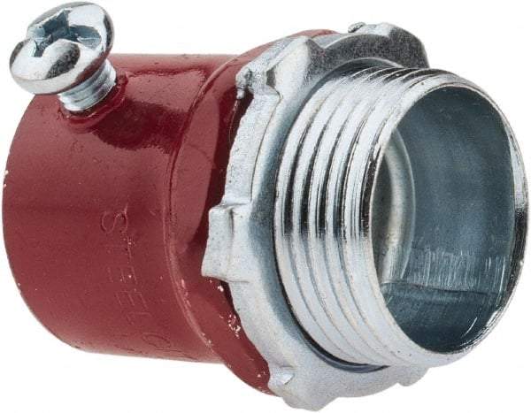 Thomas & Betts - 3/4" Trade, Steel Set Screw Straight EMT Conduit Connector - Noninsulated - Americas Industrial Supply