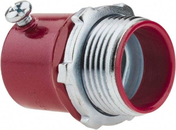 Thomas & Betts - 1" Trade, Steel Set Screw Straight EMT Conduit Connector - Insulated - Americas Industrial Supply