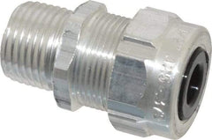 Thomas & Betts - 1/8 to 3/8" Cable Capacity, Liquidtight, Straight Strain Relief Cord Grip - 1/2 Thread, 1-3/4" Long, Aluminum - Americas Industrial Supply