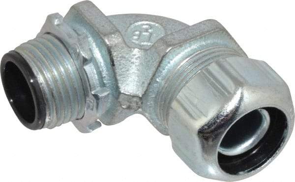 Thomas & Betts - 3/8" Trade, Steel Threaded Angled Liquidtight Conduit Connector - Insulated - Americas Industrial Supply