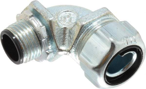 Thomas & Betts - 1/2" Trade, Steel Threaded Angled Liquidtight Conduit Connector - Insulated - Americas Industrial Supply