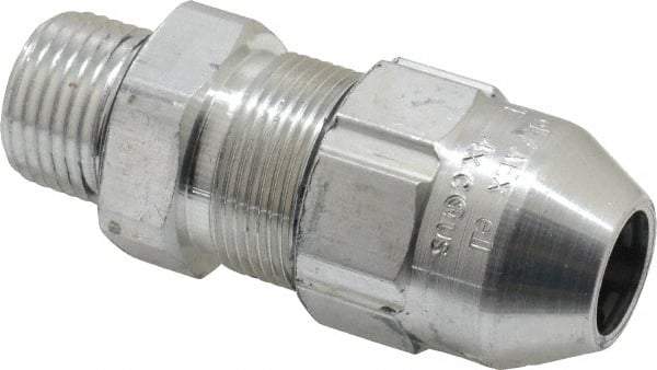 Thomas & Betts - 1/4 to 0.4" Cable Capacity, Class 1, Gas & Vapor Environments, Straight Strain Relief Cord Grip - 1/2 NPT Thread, Aluminum - Americas Industrial Supply