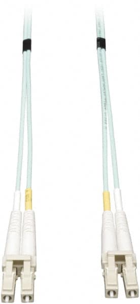 Tripp-Lite - 100' Long, LC/LC Head, Multimode Fiber Optic Cable - Aqua, Use with LAN - Americas Industrial Supply