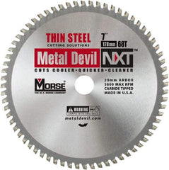 M.K. MORSE - 7" Diam, 20mm Arbor Hole Diam, 68 Tooth Wet & Dry Cut Saw Blade - Tungsten Carbide-Tipped, Standard Round Arbor - Americas Industrial Supply