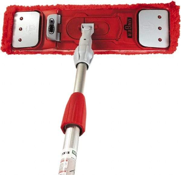 Unger - Red Mopping Kit - 16 Inch Long x 5 Inch Wide Microfiber Head, 48 to 96 Inch Long Handle - Americas Industrial Supply