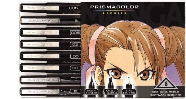 Prismacolor - Black, Sepia Art Marker - Brush Tip, Alcohol Based Ink - Americas Industrial Supply