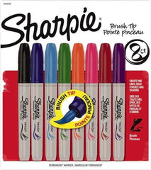 Sharpie - Assorted Colors Permanent Marker - Brush Felt Tip, AP Nontoxic Ink - Americas Industrial Supply