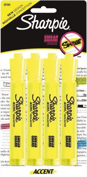 Sharpie - Fluorescent Yellow Highlighter - Chisel Tip, AP Nontoxic Ink - Americas Industrial Supply