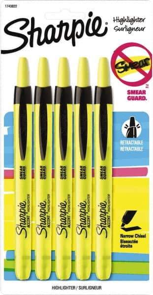 Sharpie - Fluorescent Yellow Highlighter - Chisel Tip, AP Nontoxic Ink - Americas Industrial Supply