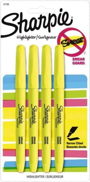 Sharpie - Fluorescent Yellow Highlighter - Chisel Tip, AP Nontoxic Ink - Americas Industrial Supply