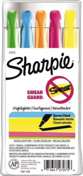 Sharpie - Assorted Colors, Highlighter - Chisel Tip, AP Nontoxic Ink - Americas Industrial Supply