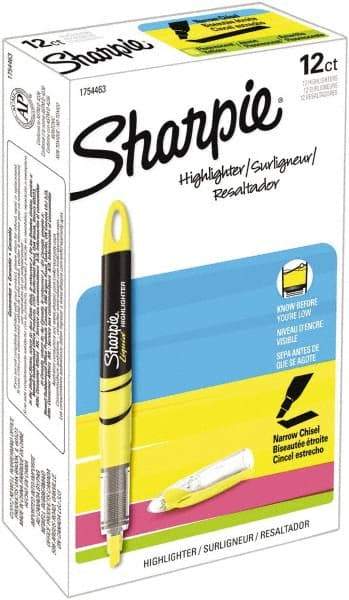 Sharpie - Fluorescent Yellow Highlighter - Chisel Tip, AP Nontoxic Ink - Americas Industrial Supply