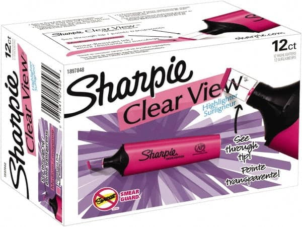 Sharpie - Fluorescent Pink Highlighter - Chisel Tip, AP Nontoxic Ink - Americas Industrial Supply