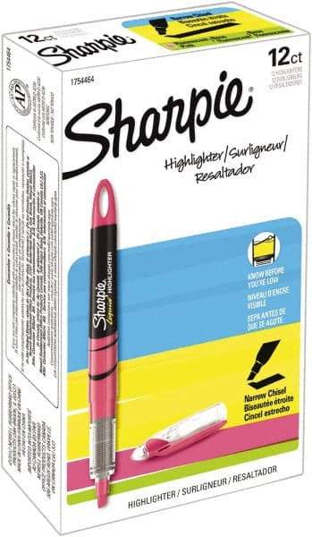 Sharpie - Fluorescent Pink Highlighter - Chisel Tip, AP Nontoxic Ink - Americas Industrial Supply