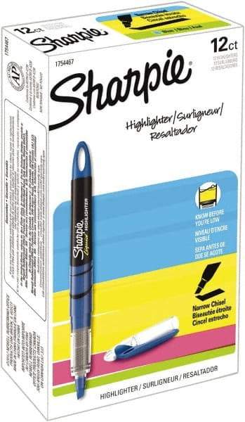 Sharpie - Blue Highlighter - Chisel Tip, AP Nontoxic Ink - Americas Industrial Supply