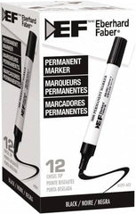 Eberhard Faber - Black Permanent Marker - Chisel Felt Tip, AP Nontoxic Ink - Americas Industrial Supply