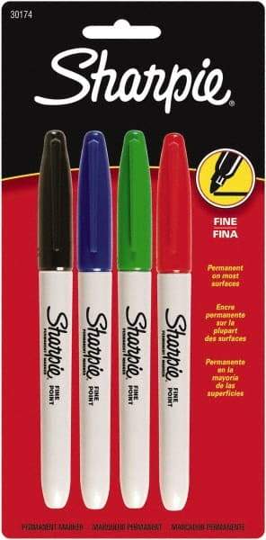 Sharpie - Black, Blue, Green, Red Permanent Marker - Fine Tip, AP Nontoxic Ink - Americas Industrial Supply