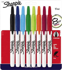 Sharpie - Assorted Colors, Permanent Marker - Retractable Fine Tip, AP Nontoxic Ink - Americas Industrial Supply