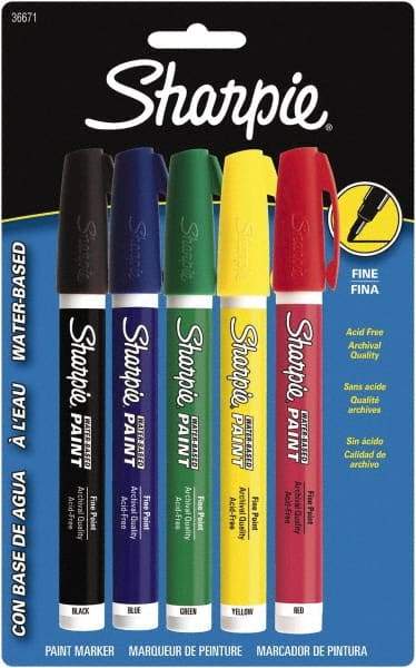 Sharpie - Assorted Colors, Paint Marker - Fine Tip - Americas Industrial Supply