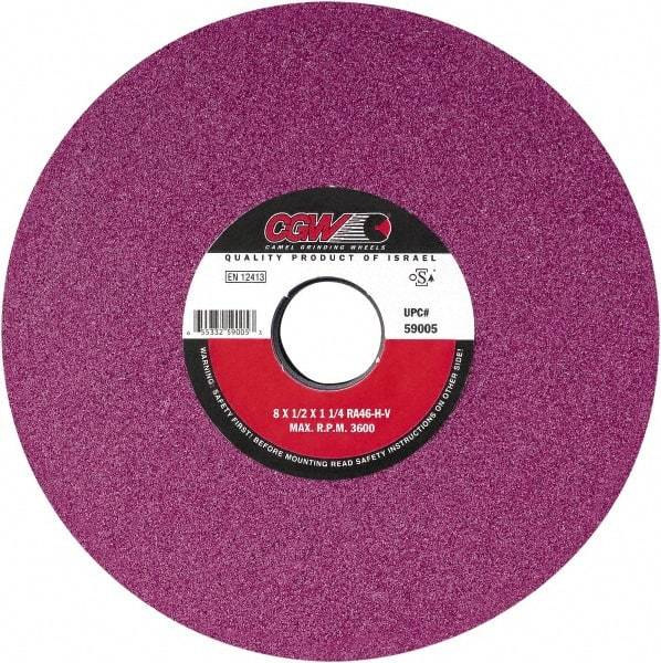 Camel Grinding Wheels - 14" Diam x 5" Hole x 2" Thick, H Hardness, 46 Grit Surface Grinding Wheel - Aluminum Oxide, Type 5, Medium Grade, Vitrified Bond, One-Side Recess - Americas Industrial Supply