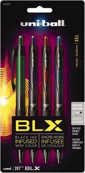 Uni-Ball - 0.7mm Retractable Pen - Blue & Black, Green & Black, Purple & Black, Red & Black - Americas Industrial Supply