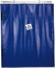 TMI, LLC - 6' Door Width x 8' Door Height PVC Solid Industrial Curtain Kit - Blue - Americas Industrial Supply