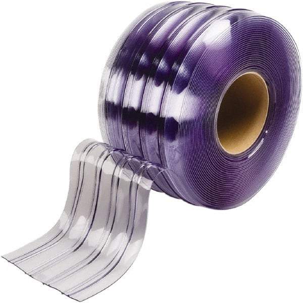 TMI, LLC - Clear Ribbed Bulk Strip Roll, Low Temperature Dock Curtain Strips - 12" Wide x 75' Long x 0.108" Thick, PVC - Americas Industrial Supply