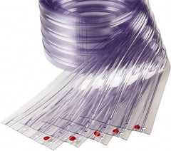 TMI, LLC - Clear Ribbed Replacement Strips, Low Temperature Dock Curtain Strips - 12" Wide x 12' Long x 0.108" Thick, PVC - Americas Industrial Supply