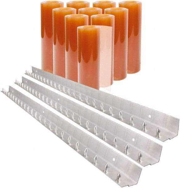Aleco - 7' Door Width x 10' Door Height PVC Smooth Strip Door Kit - Light Beige Tint - Americas Industrial Supply