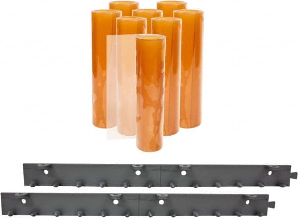 Aleco - 4' Door Width x 7' Door Height PVC Smooth Strip Door Kit - Light Beige Tint - Americas Industrial Supply