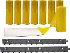 Aleco - 4' Door Width x 7' Door Height Vinyl Clear Smooth Mesh Insect Barrier - Yellow Top & Clear Bottom - Americas Industrial Supply