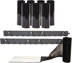 Aleco - 4' Door Width x 7' Door Height Vinyl Front Base Strip (Style) Mesh Insect Barrier - Black Top & Clear Bottom - Americas Industrial Supply
