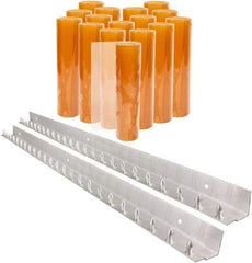 Aleco - 8' Door Width x 8' Door Height PVC Smooth Strip Door Kit - Light Beige Tint - Americas Industrial Supply