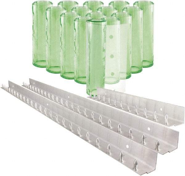 Aleco - 10' Door Width x 12' Door Height PVC Clear Smooth Antistatic Strip Door Kit - Light Green Tint - Americas Industrial Supply