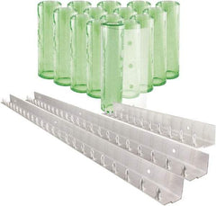 Aleco - 10' Door Width x 12' Door Height PVC Clear Smooth Antistatic Strip Door Kit - Light Green Tint - Americas Industrial Supply