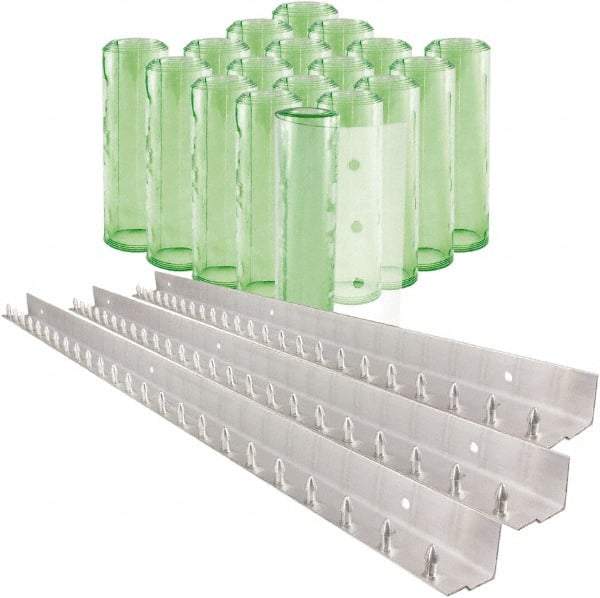 Aleco - 12' Door Width x 12' Door Height PVC Clear Smooth Antistatic Strip Door Kit - Light Green Tint - Americas Industrial Supply