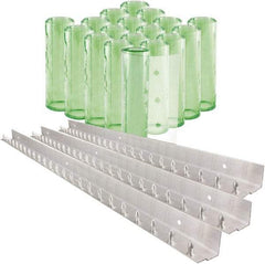 Aleco - 12' Door Width x 12' Door Height PVC Clear Smooth Antistatic Strip Door Kit - Light Green Tint - Americas Industrial Supply