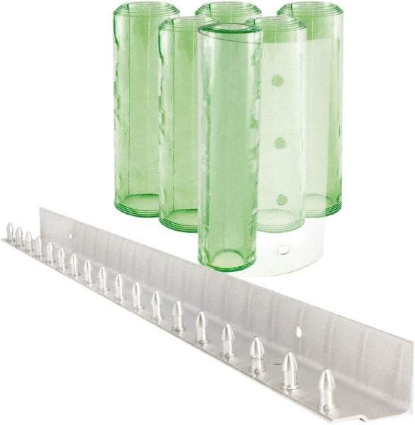 Aleco - 3' Door Width x 7' Door Height PVC Clear Smooth Antistatic Strip Door Kit - Light Green Tint - Americas Industrial Supply